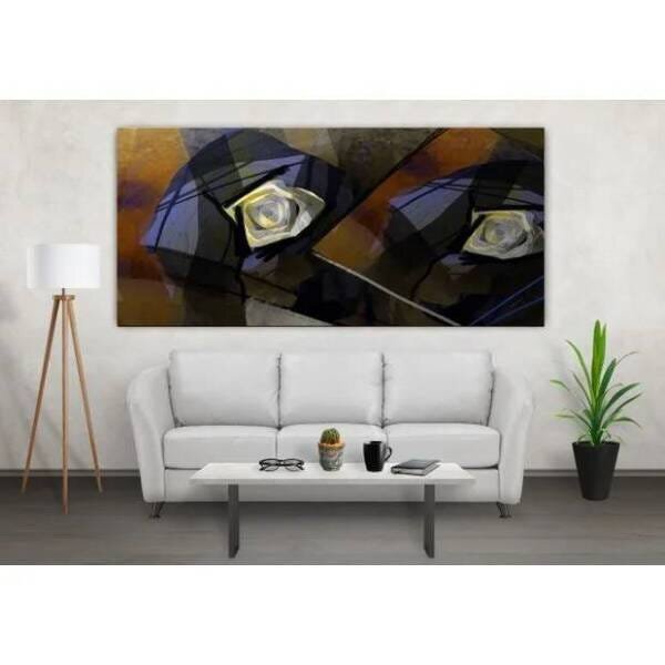 Quadro Decorativo Grande Abstrato Stract Glass - 200x100cm