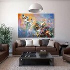 Quadro Decorativo Grande Abstrato Suprematismo - 200x100cm