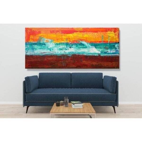 Quadro Decorativo Grande Abstrato Terracota - 100x70cm