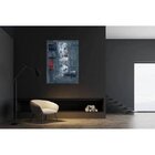 Quadro Decorativo Grande Abstrato Tons Cinzento - 120x60cm