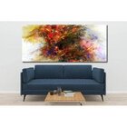 Quadro Decorativo Grande Abstrato Tons Vermelhos - 120x60cm