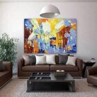 Quadro Decorativo Grande Abstrato Trem Das Onze - 120x60cm