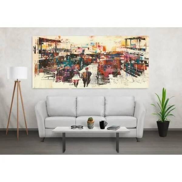 Quadro Decorativo Grande Abstrato Turistas - 150x100cm