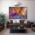 Quadro Decorativo Grande Abstrato Universo Pincelado - 180x13