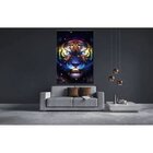 Quadro Decorativo Grande Animais Abstrato Tiger Colors - 120x