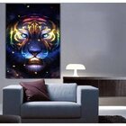 Quadro Decorativo Grande Animais Abstrato Tiger Colors - 120x