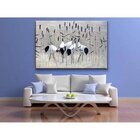Quadro Decorativo Grande Animais Black And White Cranes - 120