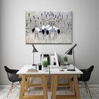 Quadro Decorativo Grande Animais Black And White Cranes - 120