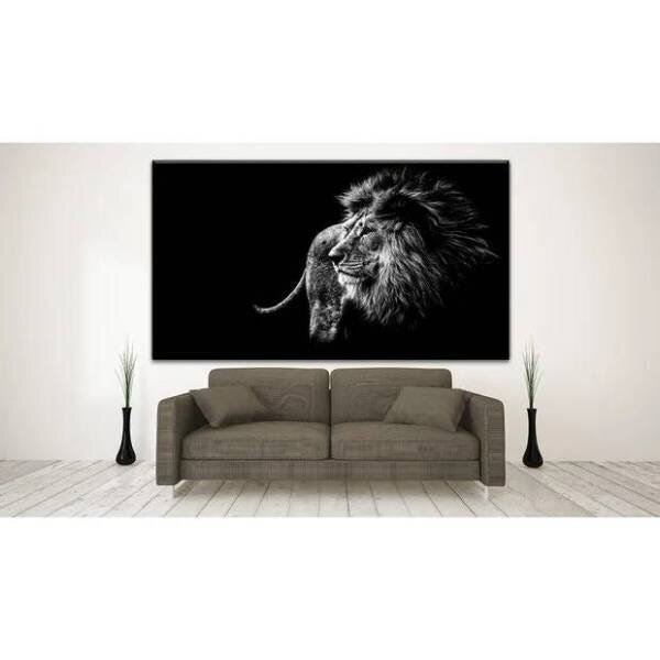 Quadro Decorativo Grande Animais Wild King - 150x80cm