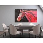 Quadro Decorativo Grande Animal Cavalo Vermelho - 120x60cm