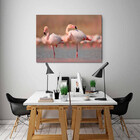 Quadro Decorativo Grande Animal Flamingos - 120x80cm