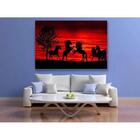 Quadro Decorativo Grande Animal Horses Sunset - 180x120cm