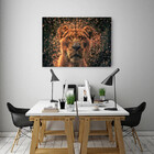 Quadro Decorativo Grande Animal Leão Reluzente - 150x100cm