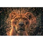 Quadro Decorativo Grande Animal Leão Reluzente - 150x100cm