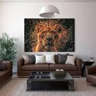 Quadro Decorativo Grande Animal Leão Reluzente - 150x100cm