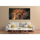 Quadro Decorativo Grande Animal Leão Reluzente - 200x100cm