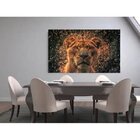 Quadro Decorativo Grande Animal Leão Reluzente - 200x100cm
