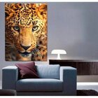 Quadro Decorativo Grande Animal Onça - 120x60cm