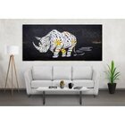 Quadro Decorativo Grande Animal Rinoceronte Múmia - 120x80cm