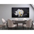 Quadro Decorativo Grande Animal Rinoceronte Múmia - 120x80cm