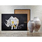 Quadro Decorativo Grande Animal Rinoceronte Múmia - 200x100cm