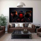 Quadro Decorativo Grande Arte Urbana Conceitual Gangster Monk