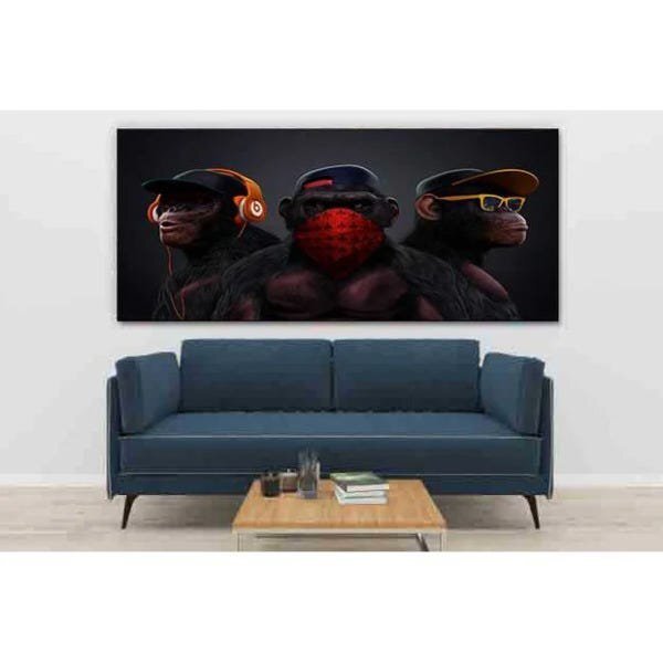 Quadro Decorativo Grande Arte Urbana Conceitual Gangster Monk