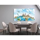 Quadro Decorativo Grande Cidade Conceitual Big World - 120x60