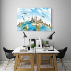 Quadro Decorativo Grande Cidade Conceitual Big World - 120x60