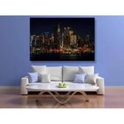 Quadro Decorativo Grande Cidade Manhattan Noturna - 150x100cm