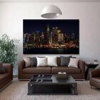 Quadro Decorativo Grande Cidade Manhattan Noturna - 150x100cm