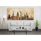 Quadro Decorativo Grande Cidade Maravilhas Do Mundo - 180x120