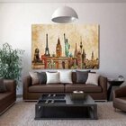Quadro Decorativo Grande Cidade Maravilhas Do Mundo - 200x120