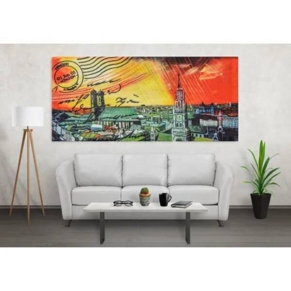 Quadro Decorativo Grande Cidade Munique Painting - 120x80cm