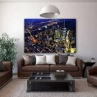 Quadro Decorativo Grande Cidade New York Night - 120x60cm