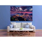 Quadro Decorativo Grande Cidade Noite No Rio - 150x80cm