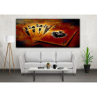 Quadro Decorativo Grande Conceito Baralho - 120x60cm