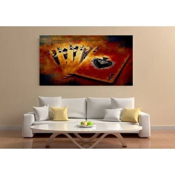 Quadro Decorativo Grande Conceito Baralho - 120x60cm