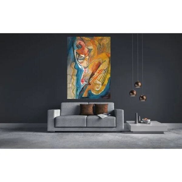 Quadro Decorativo Grande Conceitual Abstrato Forma - 150x80cm
