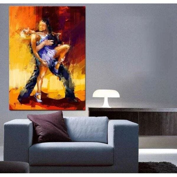 Quadro Decorativo Grande Conceitual Dançarinos De Rumba - 200