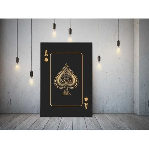 Quadro Decorativo Grande Conceitual Golden Ace Of Spades - 15