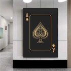 Quadro Decorativo Grande Conceitual Golden Ace Of Spades - 15