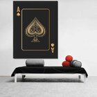 Quadro Decorativo Grande Conceitual Golden Ace Of Spades - 20