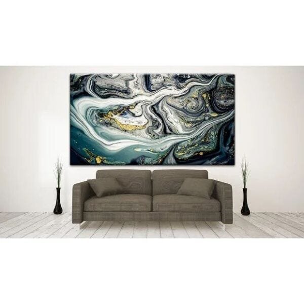 Quadro Decorativo Grande Conceitual Golden Dust - 200x120cm