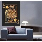 Quadro Decorativo Grande Conceitual Golden King Of Spades - 1
