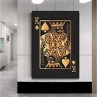 Quadro Decorativo Grande Conceitual Golden King Of Spades - 1