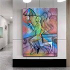 Quadro Decorativo Grande Conceitual Running With Umbrella - 1