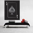 Quadro Decorativo Grande Conceitual Silver Ace Of Spades - 15