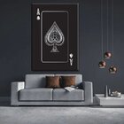 Quadro Decorativo Grande Conceitual Silver Ace Of Spades - 15