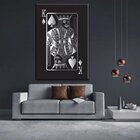 Quadro Decorativo Grande Conceitual Silver King Of Spades - 1